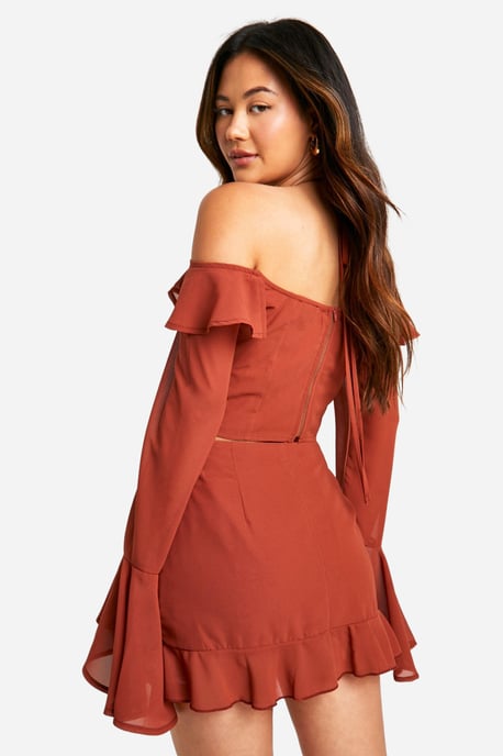 Chiffon Ruffle Front Mini Skirt - Image 2