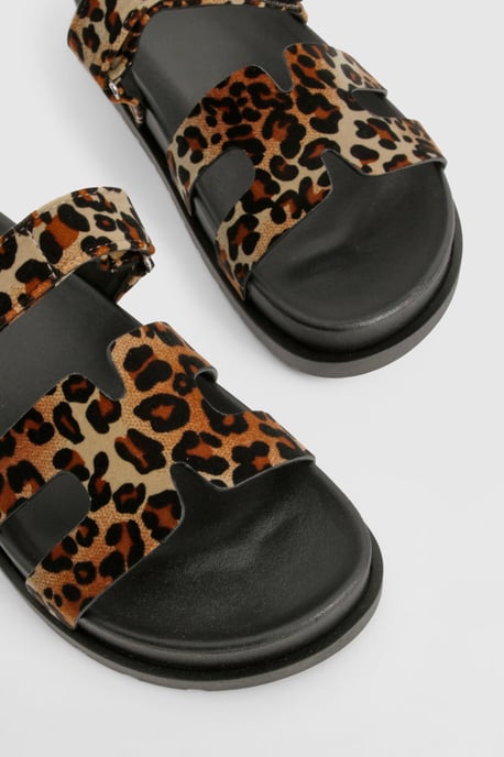 Chunky Leopard Cut Out Strappy Sandal - Image 4