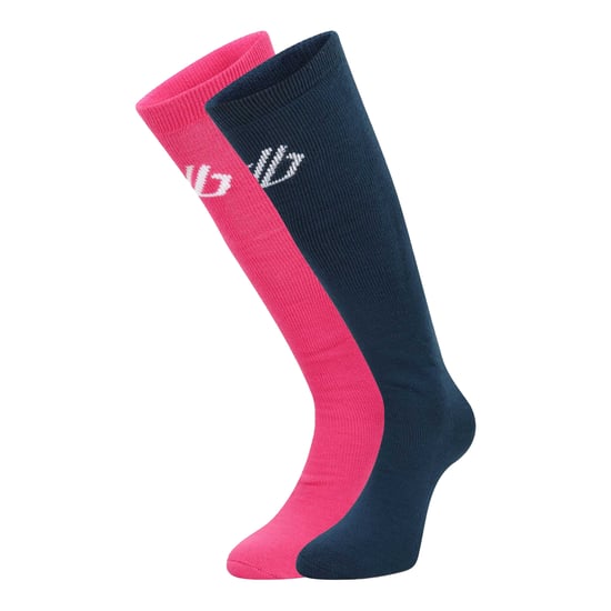Dare 2B Uniseksokken voor volwassenen (2 stuks) (Puur Roze/Moonlight Denim) - Image 1