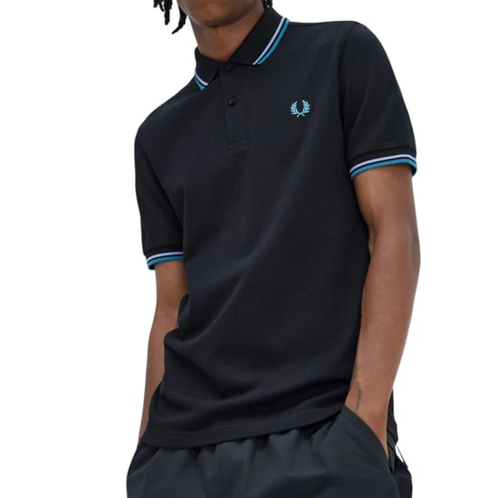 Fred Perry M3600 Twin Tipped Polo Shirt In Black - Image 3