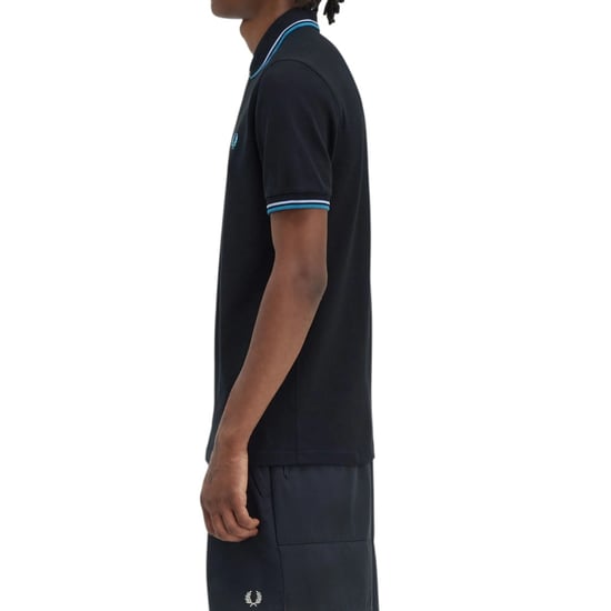 Fred Perry M3600 Twin Tipped Polo Shirt In Black - Image 4