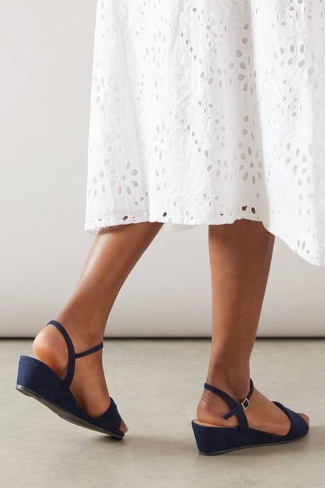 Wide Fit Ranae Soft Twist Low Wedge Sandals - Image 2