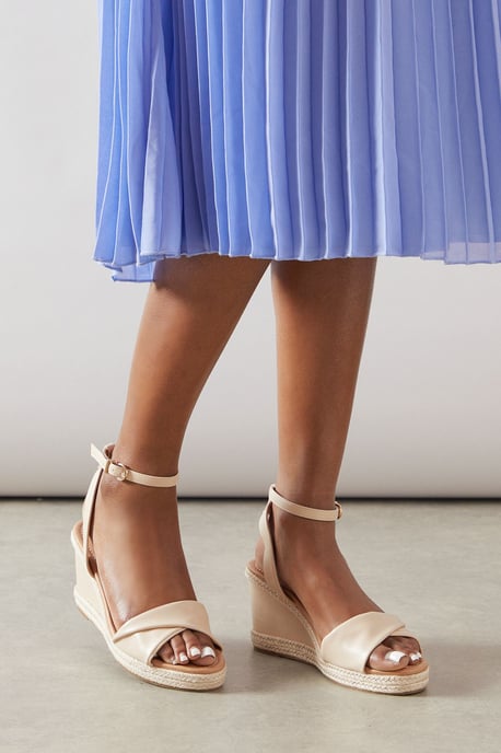 Wide Fit Richie Soft Twist Rope Detail Wedge Sandals - Image 2