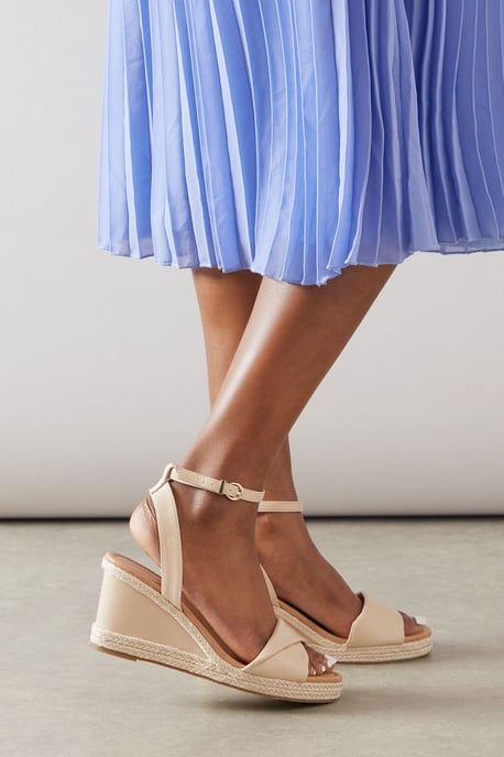 Wide Fit Richie Soft Twist Rope Detail Wedge Sandals - Image 3