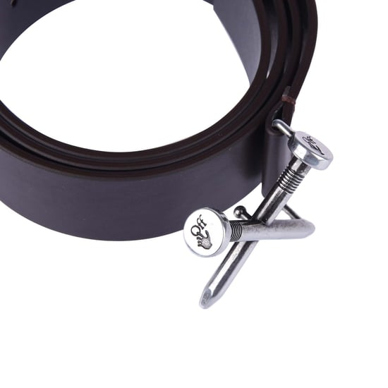 Accessories Off White Crossed Nail Belt in Black - Image 3