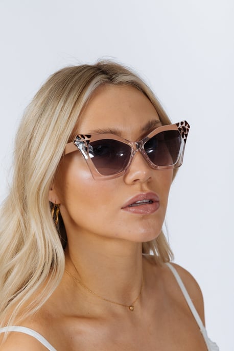 Oversized Cat-Eye Sunglasses in Nude - Image 1