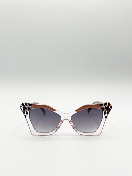 Oversized Cat-Eye Sunglasses in Nude - Image 2