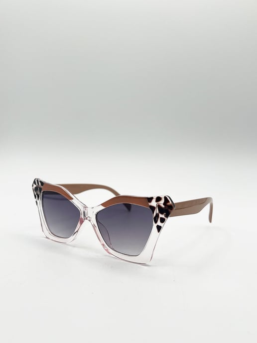 Oversized Cat-Eye Sunglasses in Nude - Image 3
