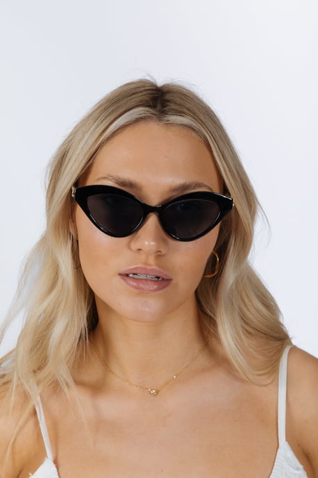 Cat-Eye Sunglasses in Black - Image 2