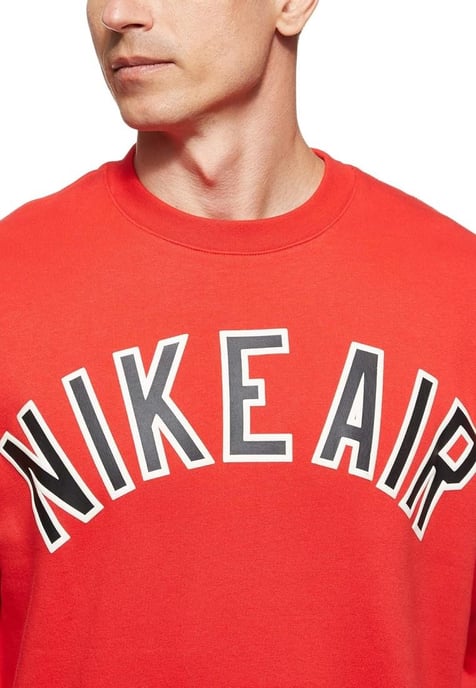Nike Air Fleece Crew Sweatshirt in Red - Image 3