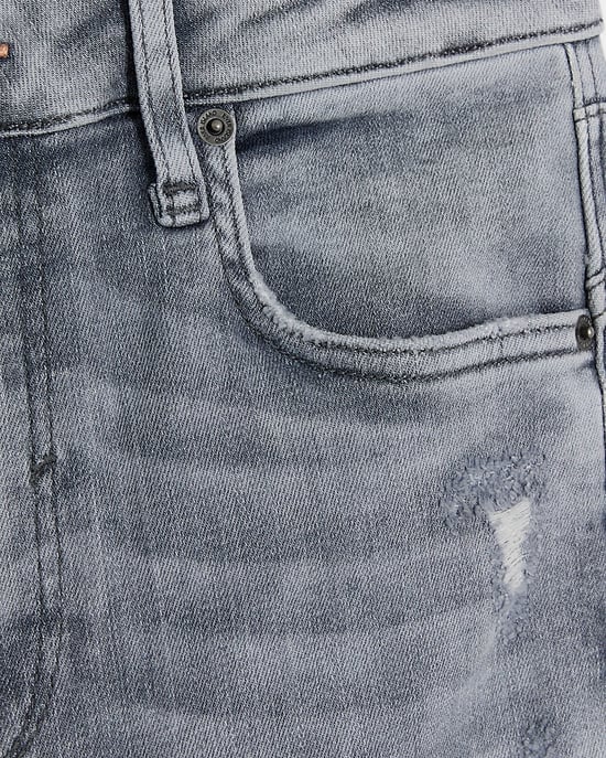 River Island Womens Super Skinny Jeans Grey Ripped High Waisted - Image 5