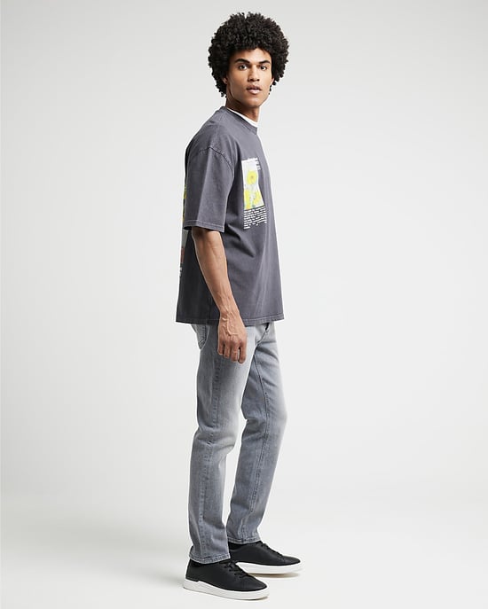 River Island Mens Faded Jeans Grey Slim Fit - Image 2