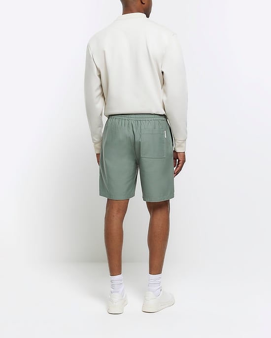 River Island Mens Shorts Light Green Regular Fit Pull On - Image 3