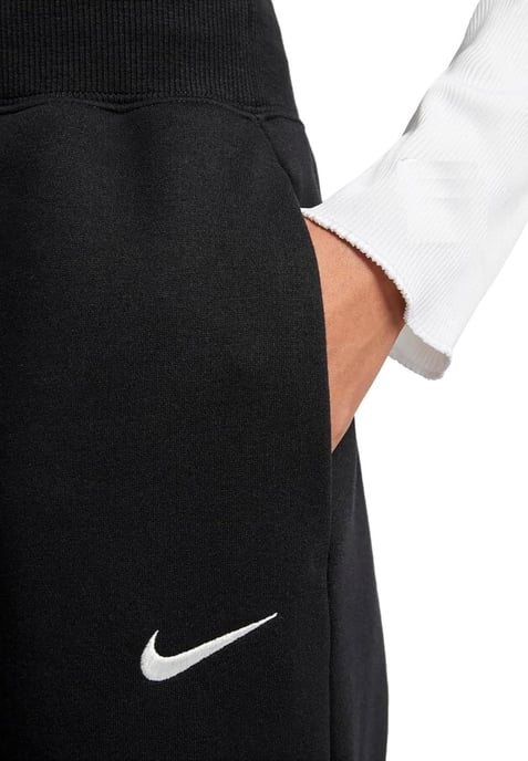 Nike Womens Phoenix Fleece Wide Leg Joggers in Black - Image 3