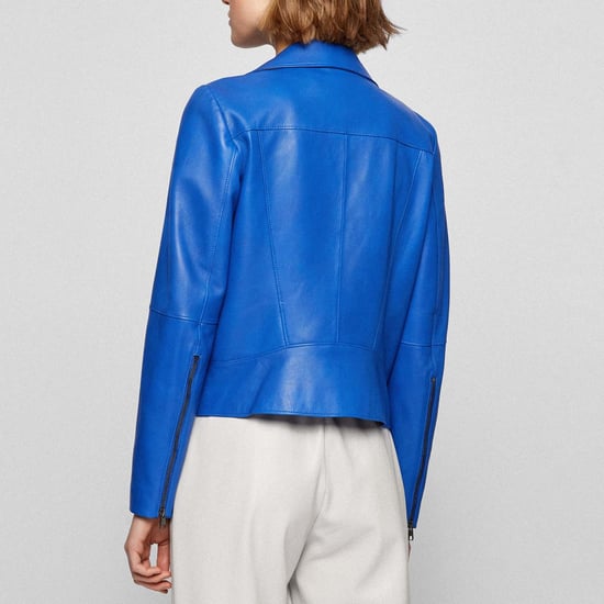 Leren damesjas Boss C_Saleli in Blauw - Image 2