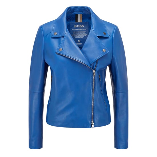 Leren damesjas Boss C_Saleli in Blauw - Image 4