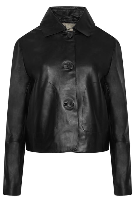 Megan Pelle D’annata Real Leather Jacket in Black - Image 2