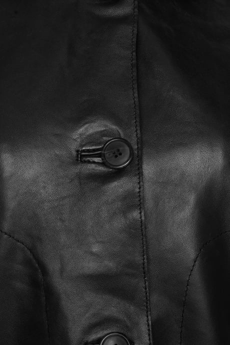 Megan Pelle D’annata Real Leather Jacket in Black - Image 3
