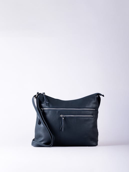 Winleigh Leather Shoulder Bag in Navy - Image 2