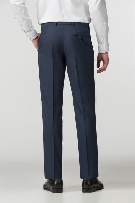 Blue Check Tailored Fit Trousers - Image 2
