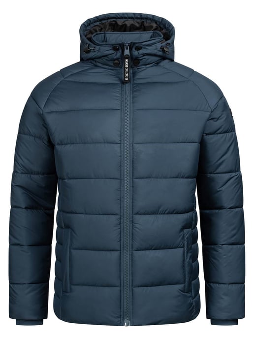 Arctic Seven Gewatteerde Winterjas voor Heren met Afneembare Capuchon Marineblauw - Image 3