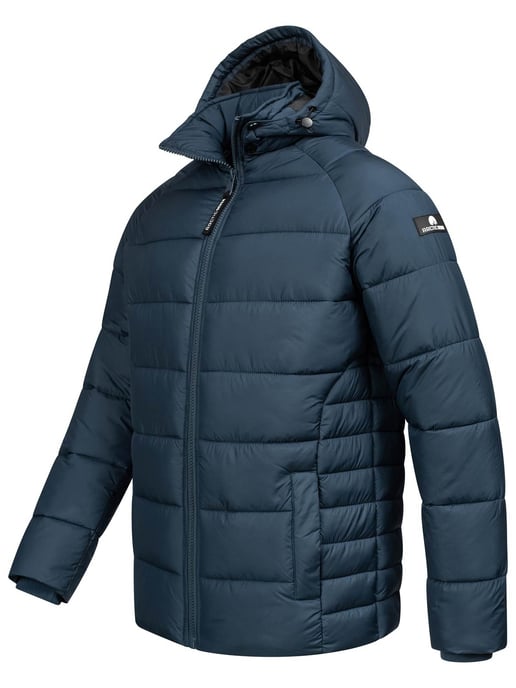 Arctic Seven Gewatteerde Winterjas voor Heren met Afneembare Capuchon Marineblauw - Image 4