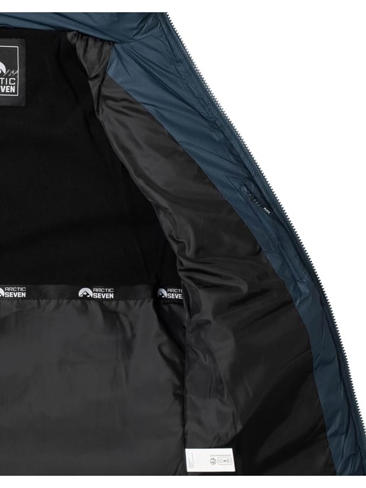 Arctic Seven Gewatteerde Winterjas voor Heren met Afneembare Capuchon Marineblauw - Image 6