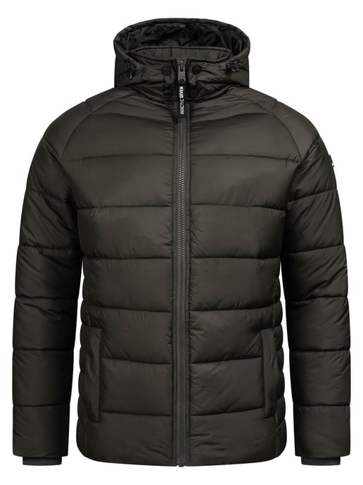 Arctic Seven Gewatteerde Winterjas voor Heren met Afneembare Capuchon Donkergrijs - Image 3