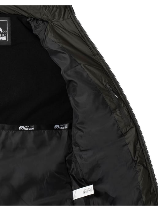 Arctic Seven Gewatteerde Winterjas voor Heren met Afneembare Capuchon Donkergrijs - Image 6