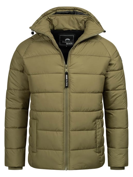 Arctic Seven Gewatteerde Winterjas voor Heren met Afneembare Capuchon Olijfgroen - Image 1