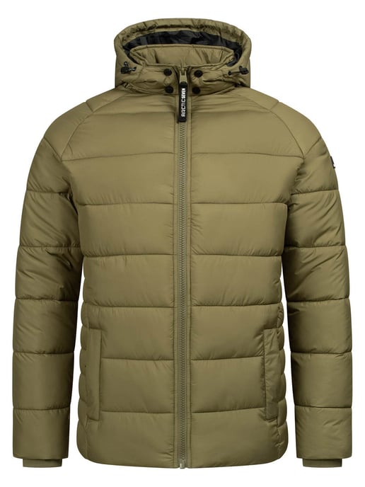 Arctic Seven Gewatteerde Winterjas voor Heren met Afneembare Capuchon Olijfgroen - Image 3