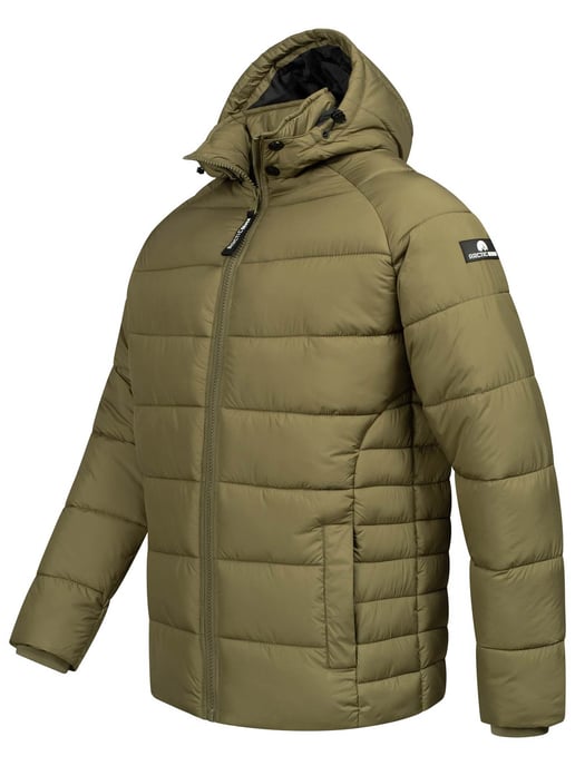 Arctic Seven Gewatteerde Winterjas voor Heren met Afneembare Capuchon Olijfgroen - Image 4