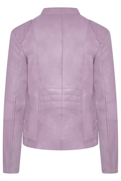 Pelle D’annata Ladies Real Leather Biker Jacket in Dark Lavender - Image 2
