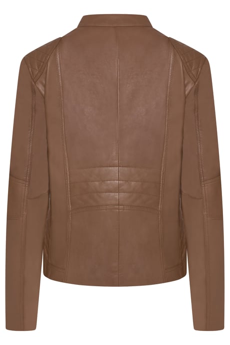 Pelle D’annata Ladies Real Leather Biker Jacket in Tobacco - Image 2