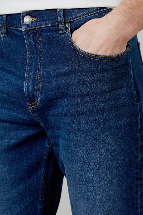 Dark Wash Premium Stretch Straight Fit Jeans - Image 3