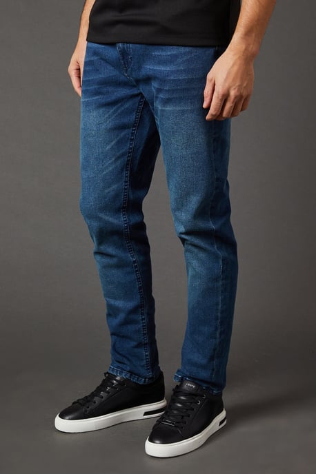 Blue Wash Stretch Slim Fit Jeans - Image 2
