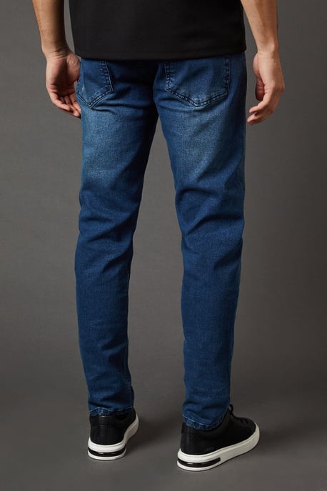 Blue Wash Stretch Slim Fit Jeans - Image 3