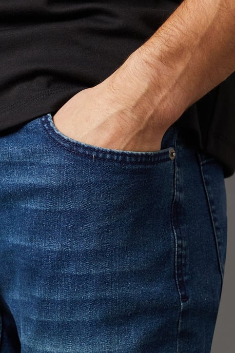 Blue Wash Stretch Slim Fit Jeans - Image 4