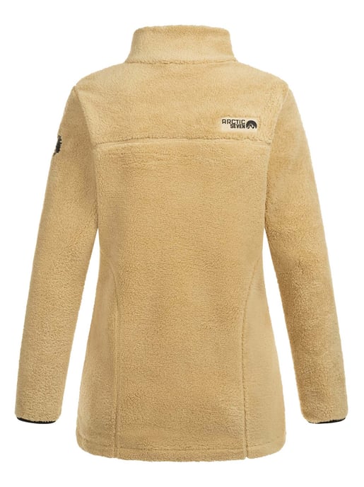 Arctic Seven Dames Sherpa Fleecejas – Warme Outdoorjas met Rits Pale Khaki - Image 2