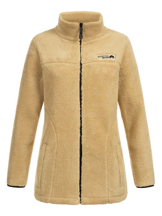 Arctic Seven Dames Sherpa Fleecejas – Warme Outdoorjas met Rits Pale Khaki - Image 3