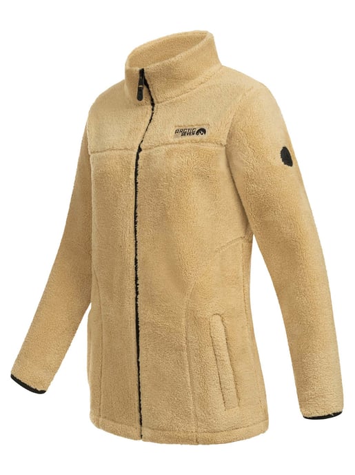 Arctic Seven Dames Sherpa Fleecejas – Warme Outdoorjas met Rits Pale Khaki - Image 4