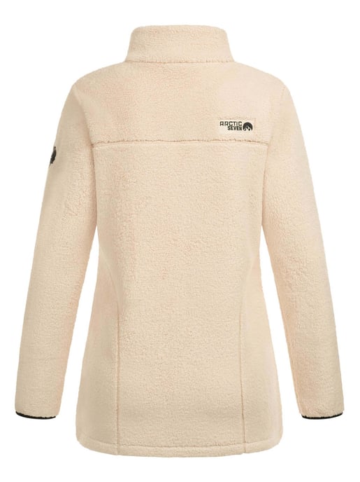 Arctic Seven Dames Sherpa Fleecejas – Warme Outdoorjas met Rits Beige - Image 2