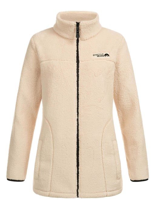 Arctic Seven Dames Sherpa Fleecejas – Warme Outdoorjas met Rits Beige - Image 3