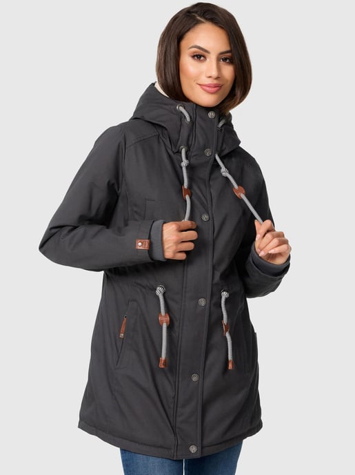 Navahoo Ireliaa Women's Parka – Wind-Resistant Winter Jacket with Teddy Fleece & Hood - Anthracite - Image 1
