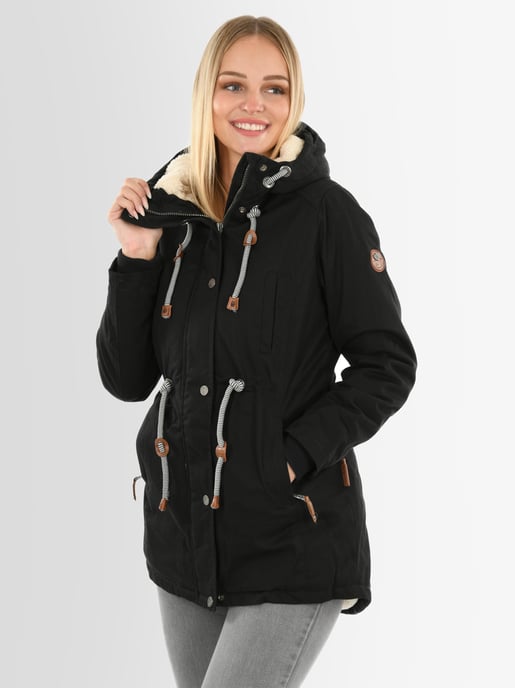 Navahoo Ireliaa Dam Parkas – Vindavvisande vinterjacka med teddyfoder och huva - Svart - Image 3