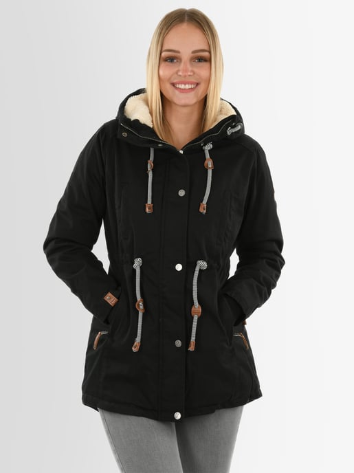 Navahoo Ireliaa Dam Parkas – Vindavvisande vinterjacka med teddyfoder och huva - Svart - Image 4