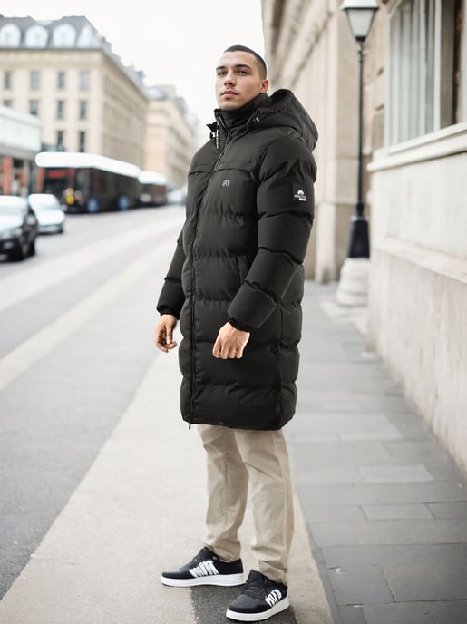 Arctic Seven Heren Gewatteerde Winterparka Zwart - Image 2