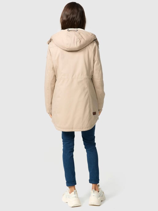 Navahoo Ireliaa Women's Parka – Wind-Resistant Winter Jacket with Teddy Fleece & Hood - Beige - Image 2