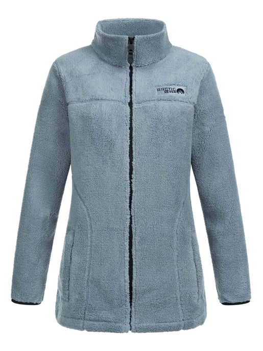 Arctic Seven Dames Sherpa Fleecejas – Warme Outdoorjas met Rits Dusty Blue - Image 3