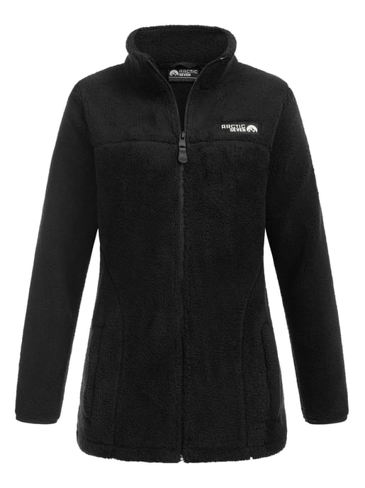 Arctic Seven Women’s Sherpa Fleece Jacket – Warm Outdoor Zip-Up – Black - Image 1